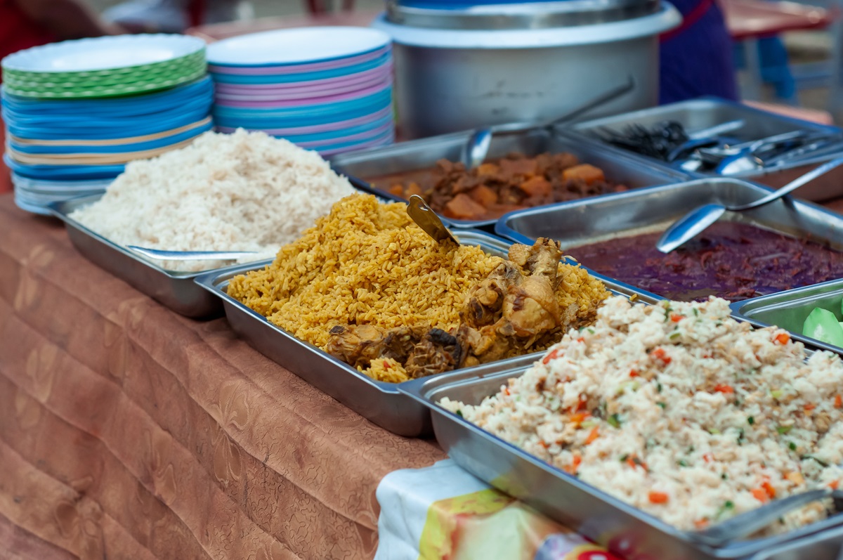 Thailand breakfast hawker Halal stall selling all kinds of foods in Aonang, Krabi.